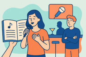 Karaoken laulukirja ja jonotus – näin ilta etenee